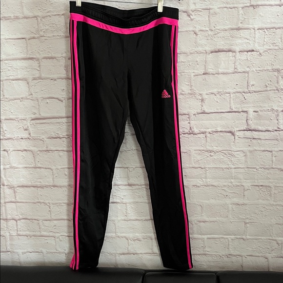 adidas Pants - Adidas Black joggers with Pink Stripes